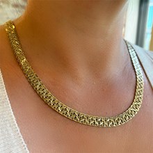 14k Yellow Gold Collar Necklace - top view
