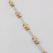 Two Tone Diamond Bracelet - top view