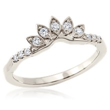 Curved Diamond Crown Wedding Band