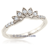 Curved Diamond Crown Wedding Band