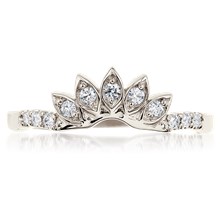Curved Diamond Crown Wedding Band - top view