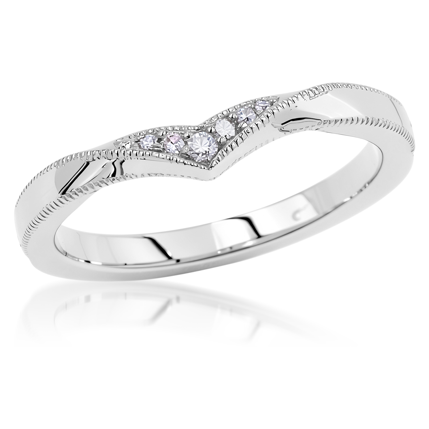 Curved Chevron Wedding Band