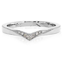 Curved Chevron Wedding Band - top view