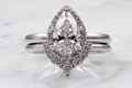 Pear Diamond Contoured Wedding Band