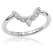 Pear Diamond Contoured Wedding Band