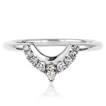 Pear Diamond Contoured Wedding Band - top view