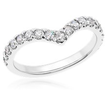 Chevron Diamond Wedding Band