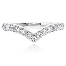 Chevron Diamond Wedding Band - top view