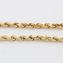 14k Yellow Gold Solid Rope Chain - top view