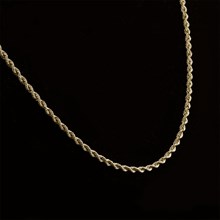 14k Yellow Gold Soldered and Solid Diamond Cut Rope Chain