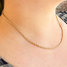 14k Yellow Gold Soldered and Solid Diamond Cut Rope Chain - top view