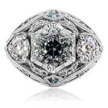 Royal Three Stone Engagement Ring - top view