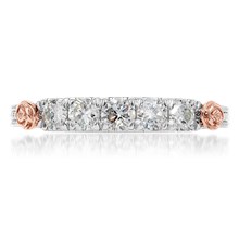 Vintage Floral Wedding Band - top view