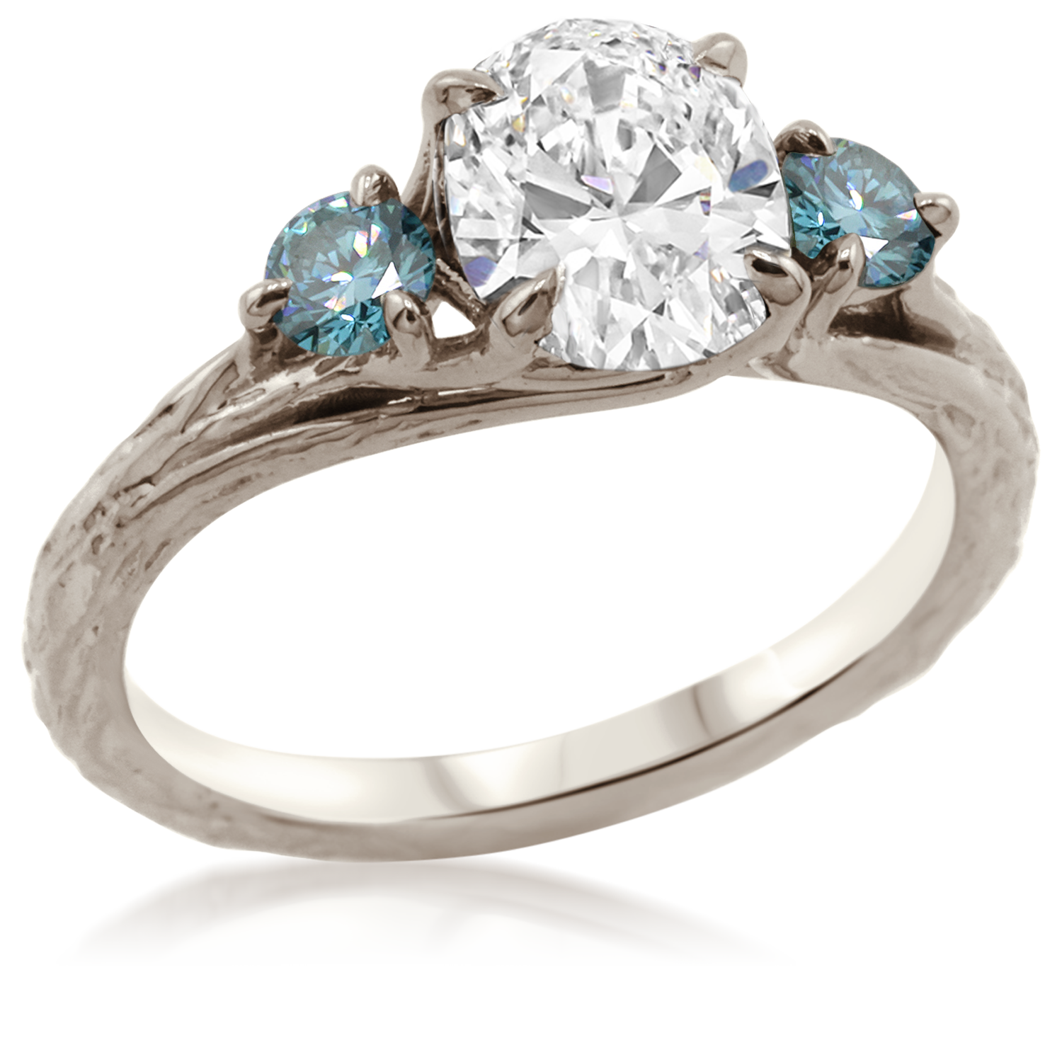 Three Stone Branch Engagement Ring