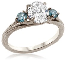 Three Stone Branch Engagement Ring