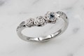 Contoured Gemstone Rose Trio Wedding Band