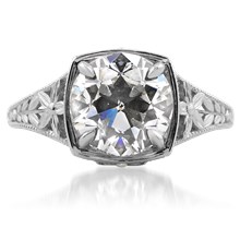 Edwardian Orange Blossom Engagement Ring - top view