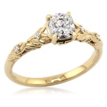Petite Leaf Engagement Ring