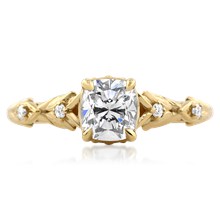 Petite Leaf Engagement Ring - top view