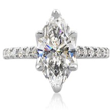 Marquise Tulip Prong Engagement Ring - top view