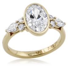 Bezel Cluster Engagement Ring