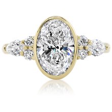 Bezel Cluster Engagement Ring - top view