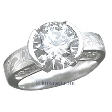 Mokume Curls Engagement Ring with 2 Ctw Diamond