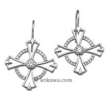 Coptic Cross Diamonds Earrings