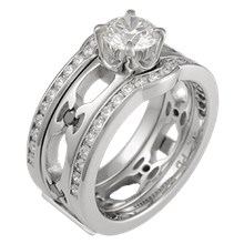 Tribal Thorn Artistic Engagement Ring and Diamond Enhancer