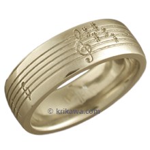 Yellow Gold Musical Phrase Wedding Ring