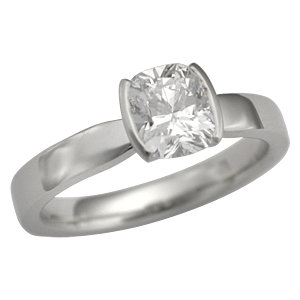 Cushion Cut Diamond in Modern Taper Engagement Ring Cushion Diamond in Modern Taper Engagement Ring