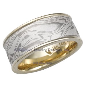 Mokume Wedding Band