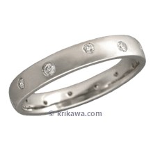 Scattered Diamond Wedding Band, 3mm Wide