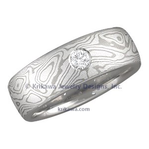 Unusual Mokume Wedding Band