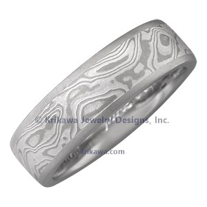 Personalized Mokume Wedding Band
