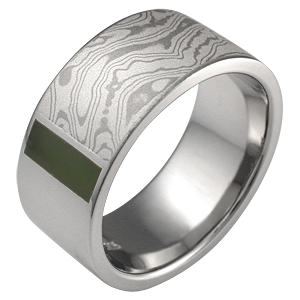 Mokume Block Wedding Band