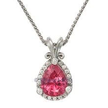 Pink Spinel in Brilliant Halo Pendant