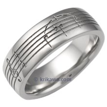 Musical Symbol Wedding Ring, 7mm
