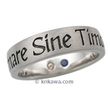 Latin Phrase Word Band with Birthstones