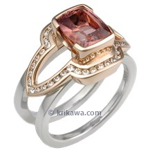 Brilliant Scaffolding Engagement Ring with Spinel