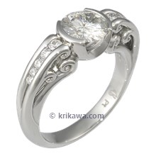 Carved Curls Engagement Ring with Moissanite