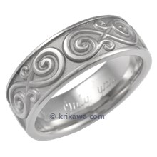 Eternity Symbol Contemporary Infinity Wedding Band with Inscription