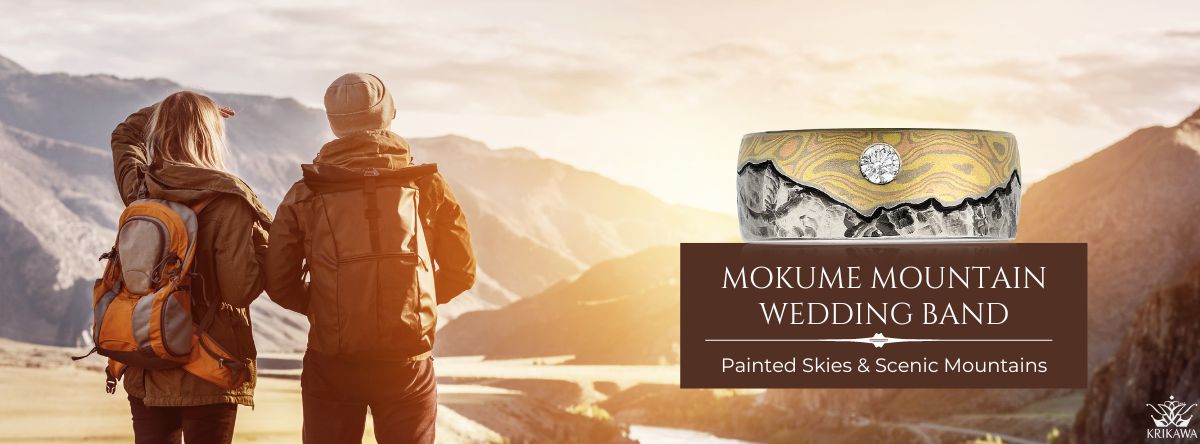 Mokume Mountain Wedding Bands