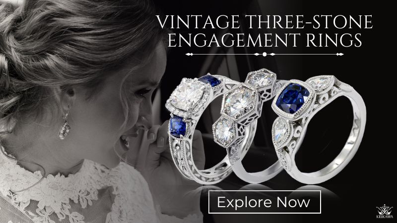 Vintage Three Stone Engagement Rings