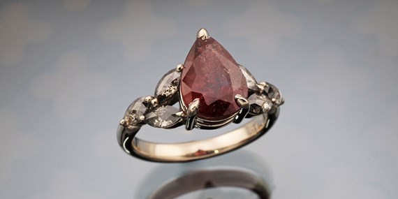 Ruby Center Stone in Engagement Ring