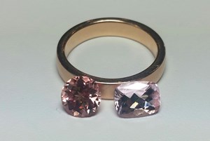 Morganite versus Chatham Lab Peach Sapphire