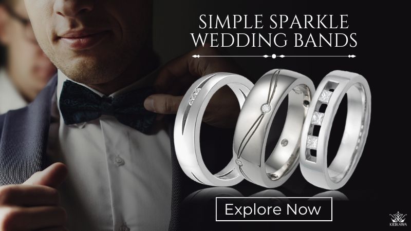 Men's Simple Sparkle Wedding Bands