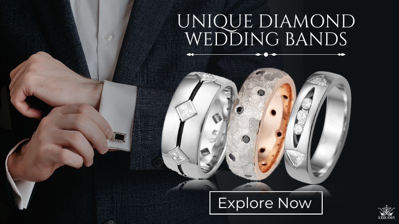Men's unique diamond wedding bands