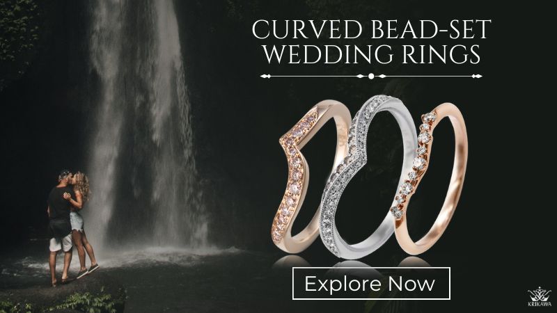 Curved Bead Set Wedding Bands