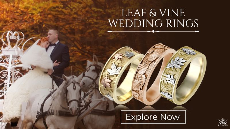 Leaf and Vine Wedding Rings